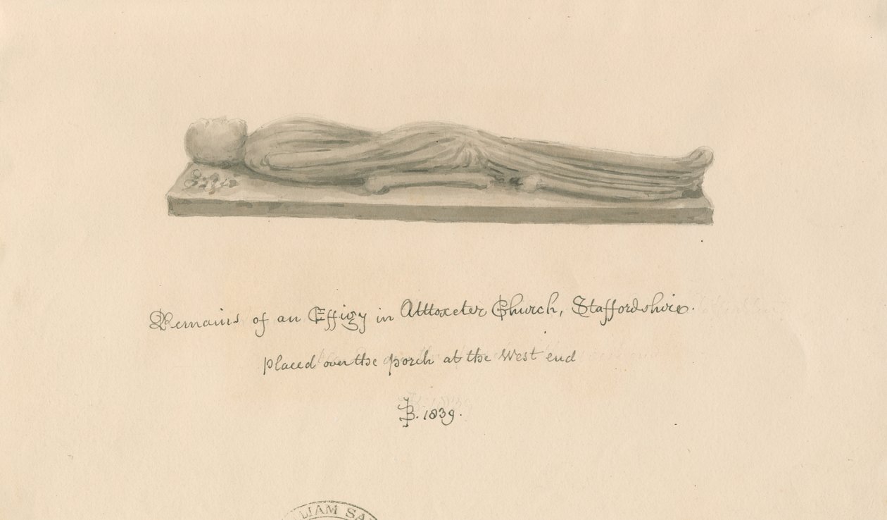 Uttoxeter Church - Effigy by John Buckler