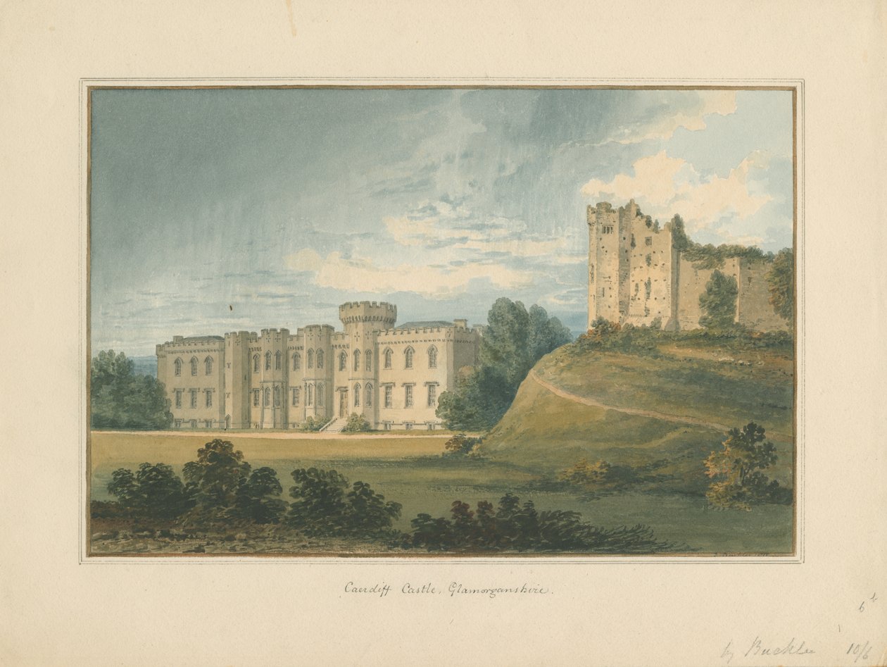 Wales - Glamorganshire - Cardiff Castle, 1815 by John Buckler