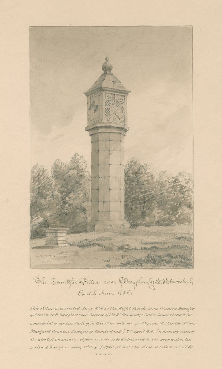 Westmorland - Brougham Castle - Countess Pillar by John Buckler