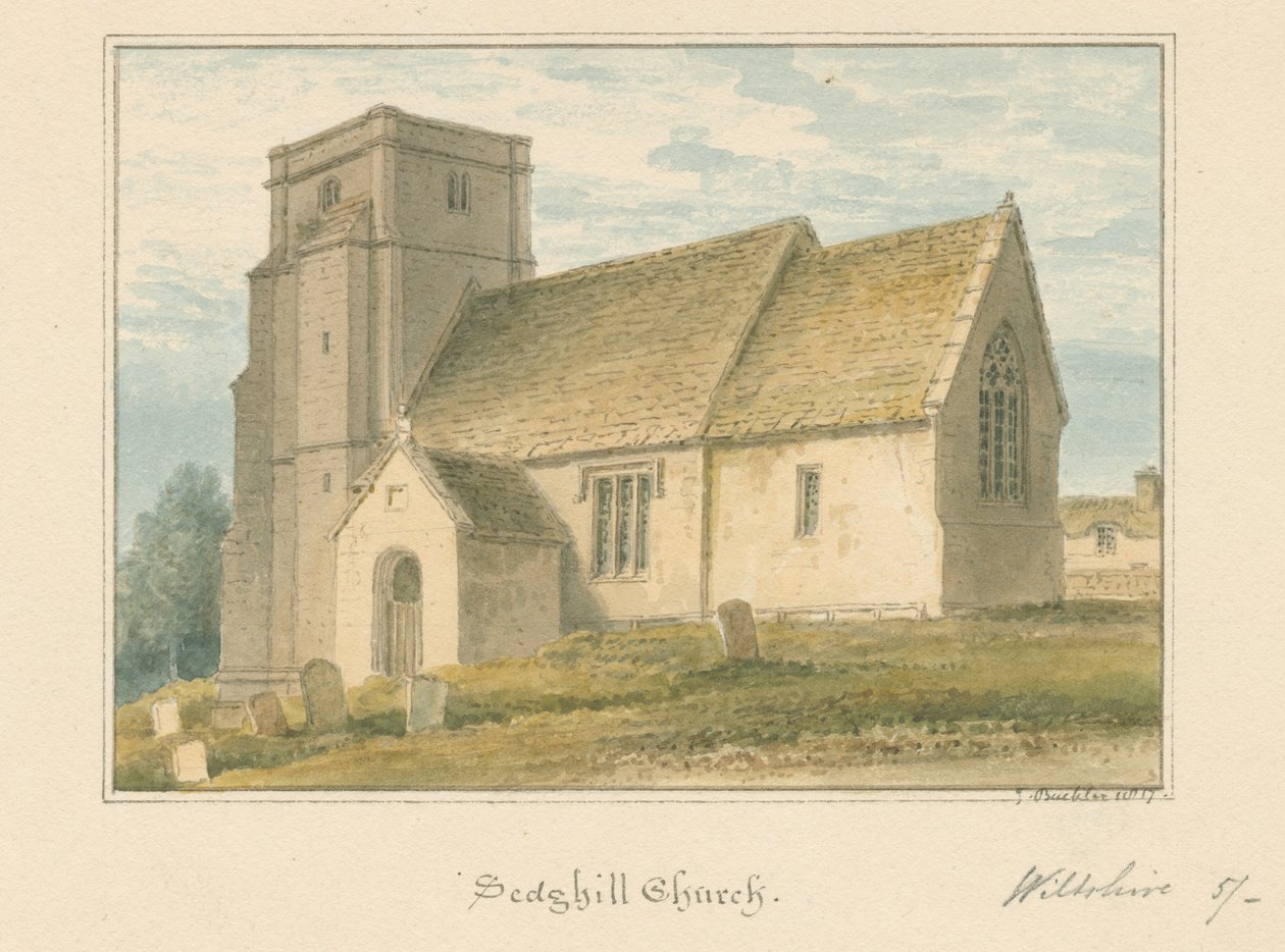 Wiltshire - Sedgehill Church, 1817 by John Buckler
