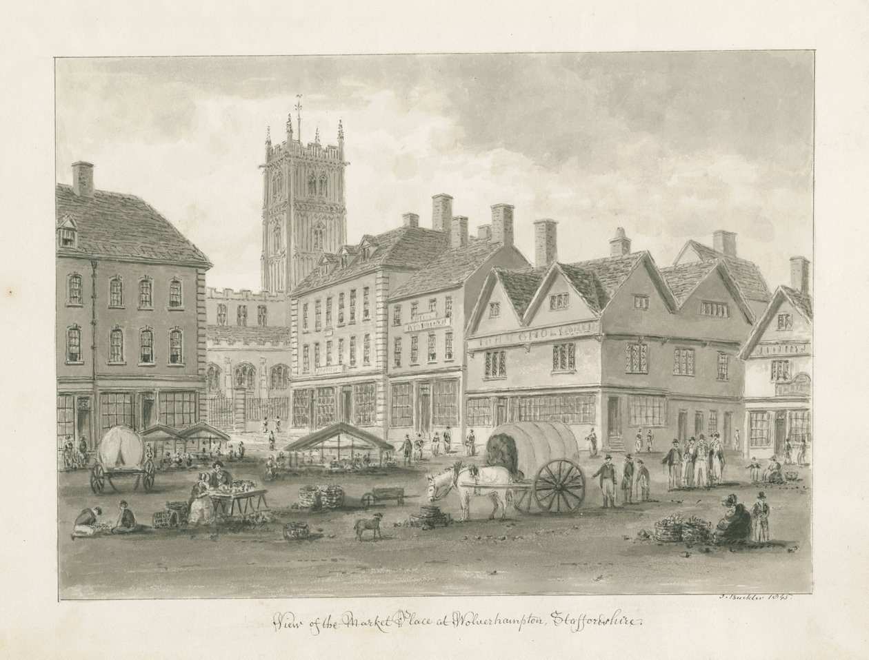 Wolverhampton - Market Place by John Buckler: Fine art print