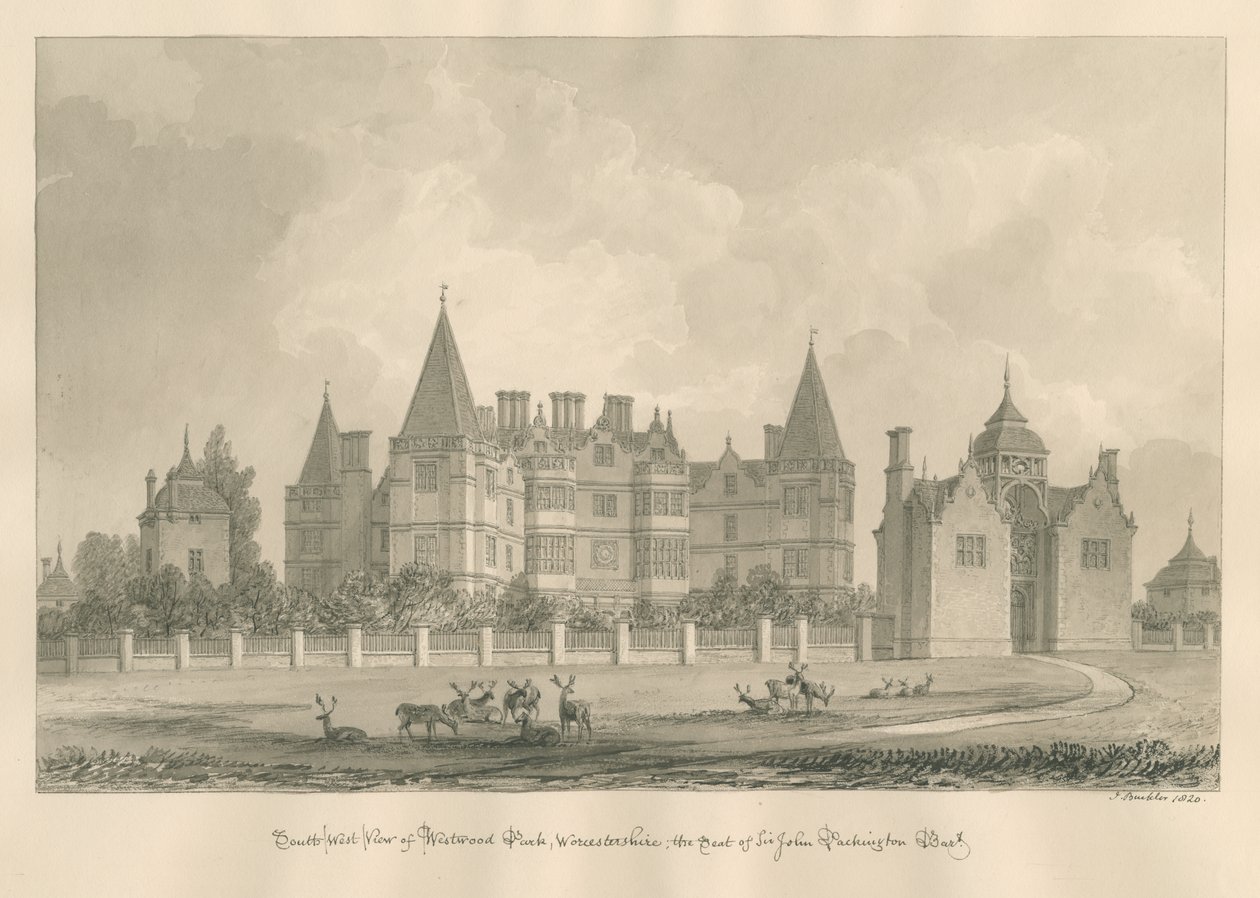 Worcestershire - Westwood Park, 1820 by John Buckler