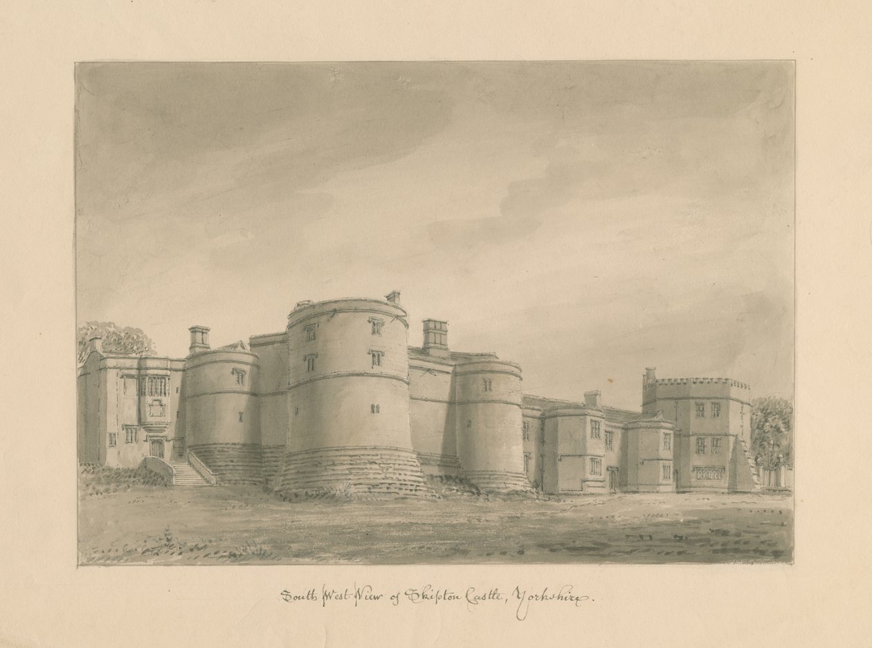 Yorkshire - Skipton Castle, 1818 by John Buckler