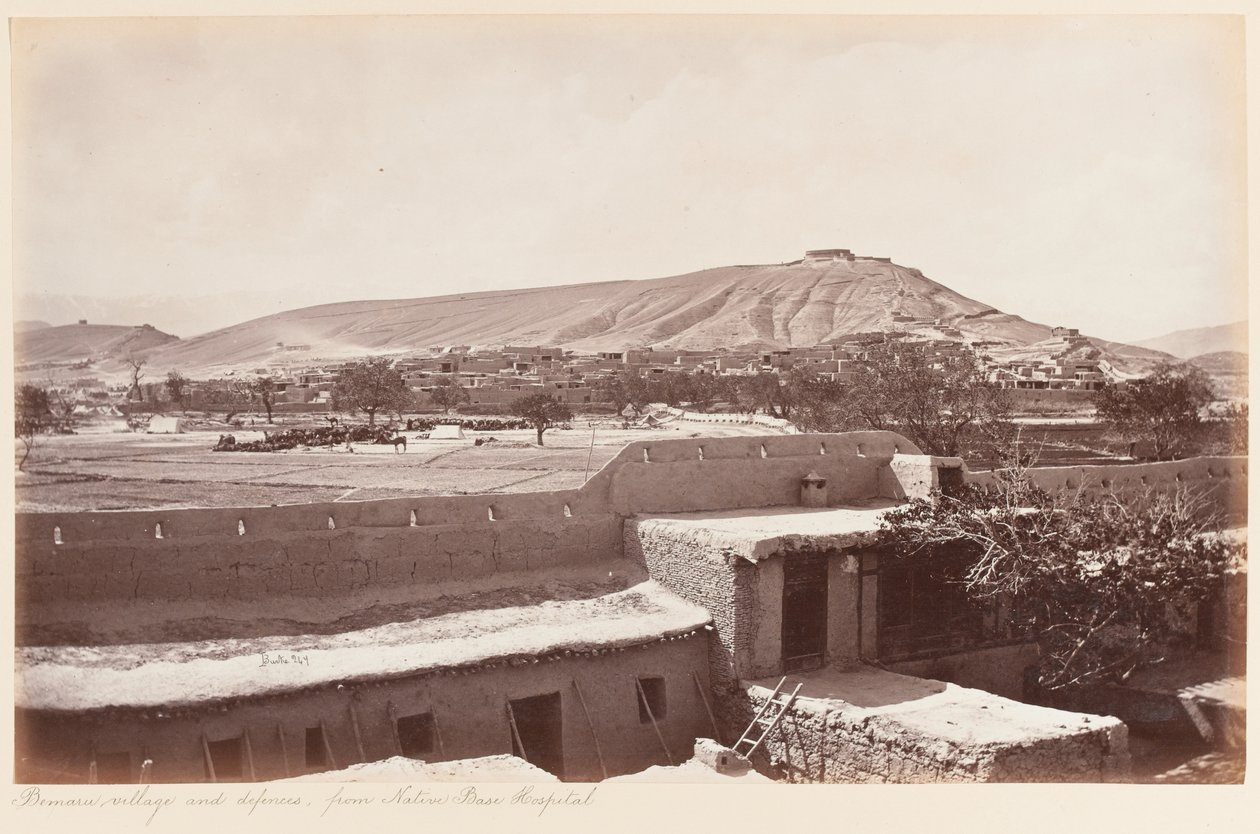 Bemaru village and defenses from native base hospital, 1879 by John Burke