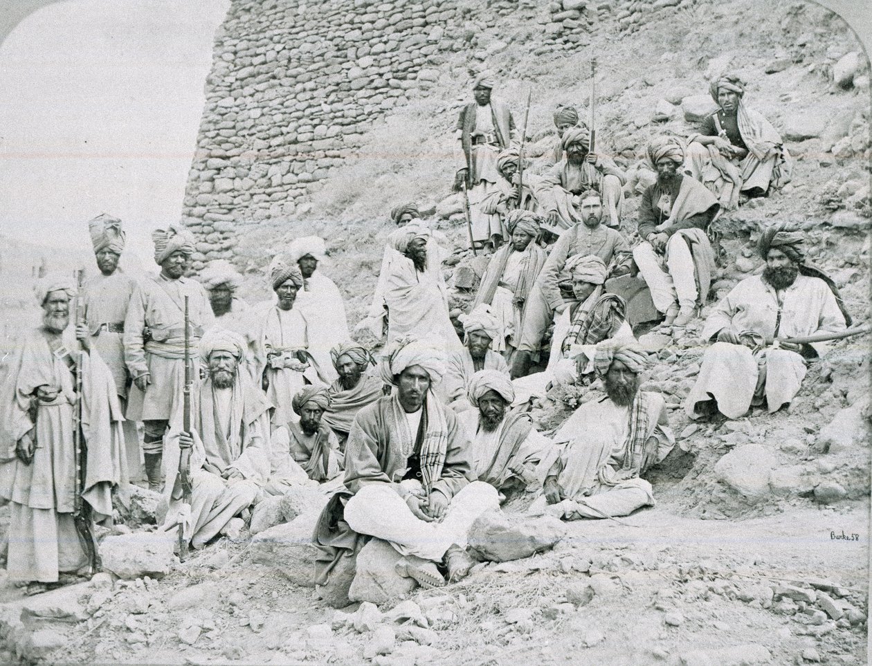 Khyber Chiefs and Khans, Jamrud Fort, North West Frontier, 1878 by John Burke