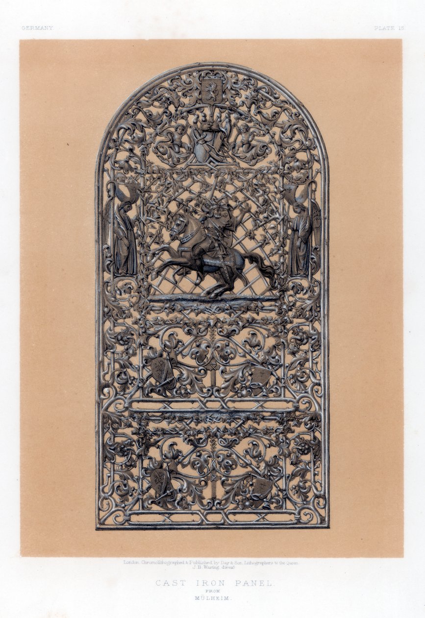 Cast Iron Panel from Mulheim, Germany by John Burley Waring