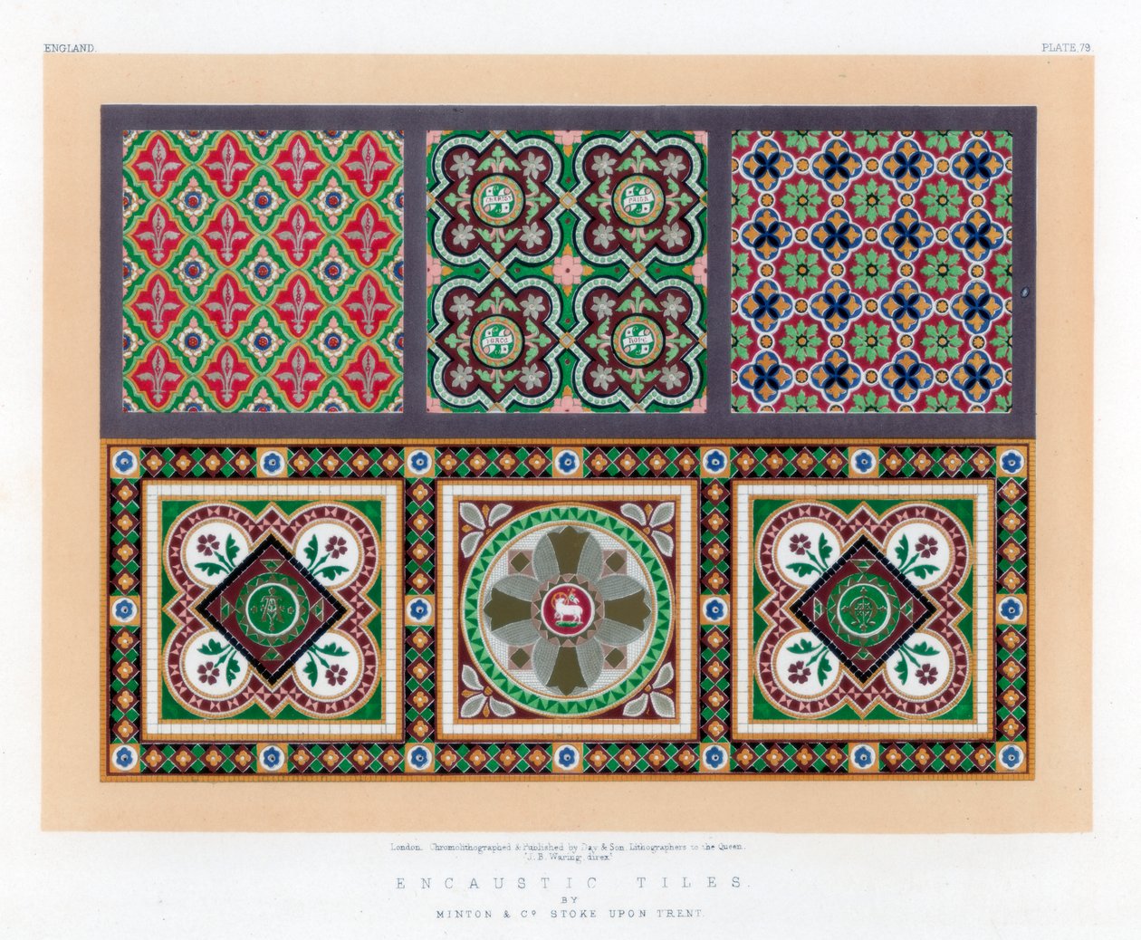 Encaustic Tiles, 19th Century by John Burley Waring
