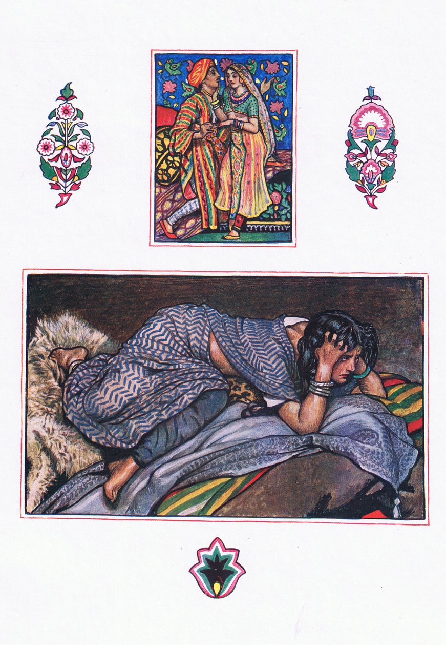Deserted gipsys song: Hillside Camp, illustration from The Garden of Kama (and other lyrics from India) by John Byam Liston Shaw