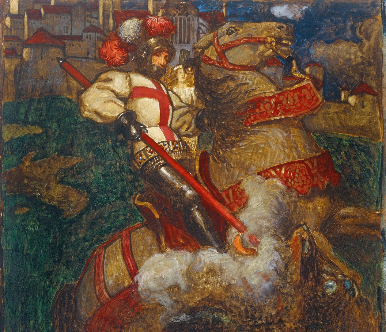 St. George slaying the dragon, 1908 by John Byam Liston Shaw