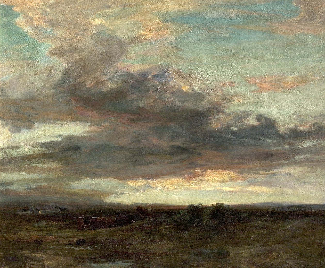 The Argyllshire Moor, Scotland, Sunset by John Campbell Mitchell