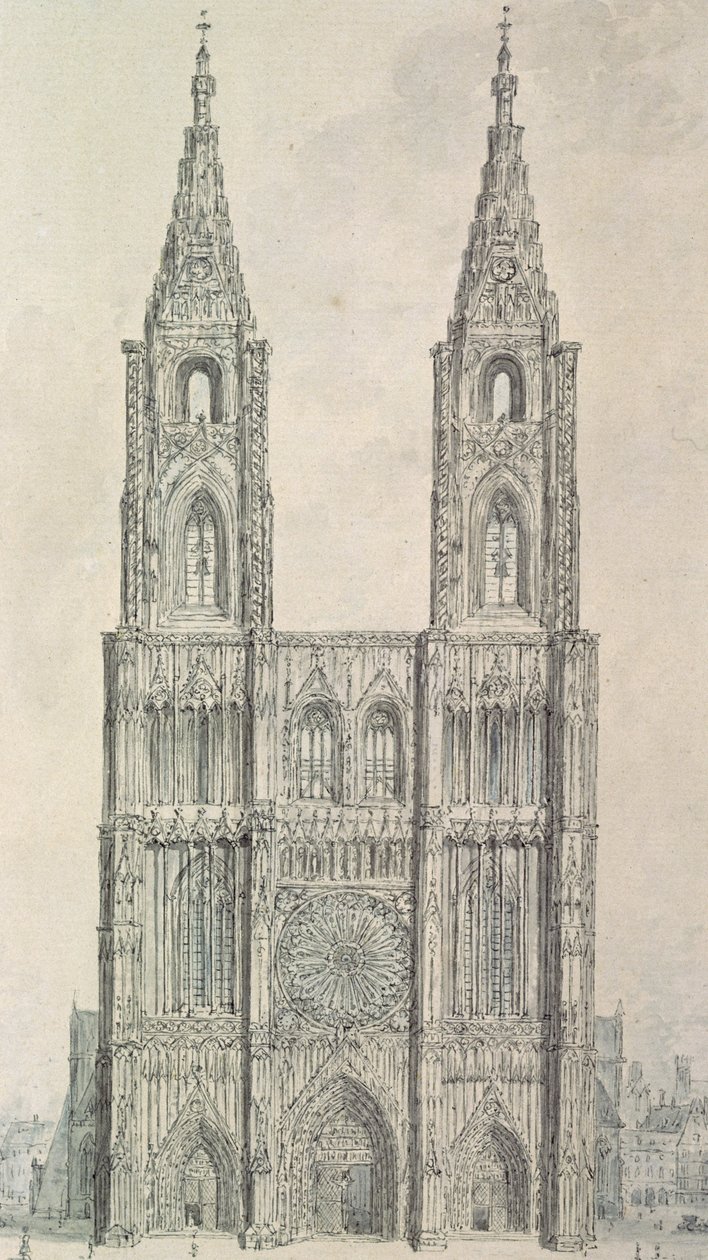 West Front of Strasbourg Cathedral by John Carter