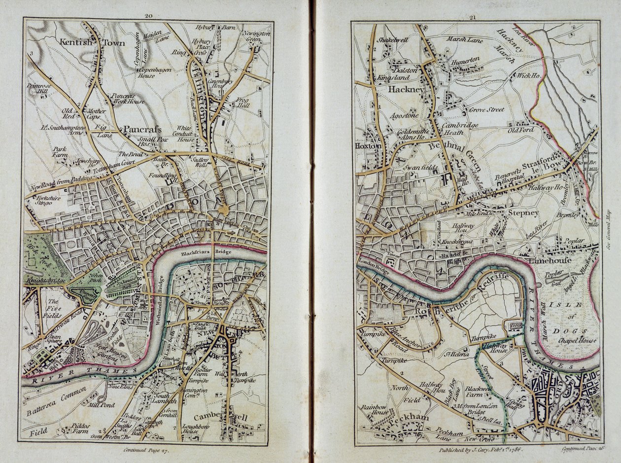 Map of East London, plates 20-21, from 