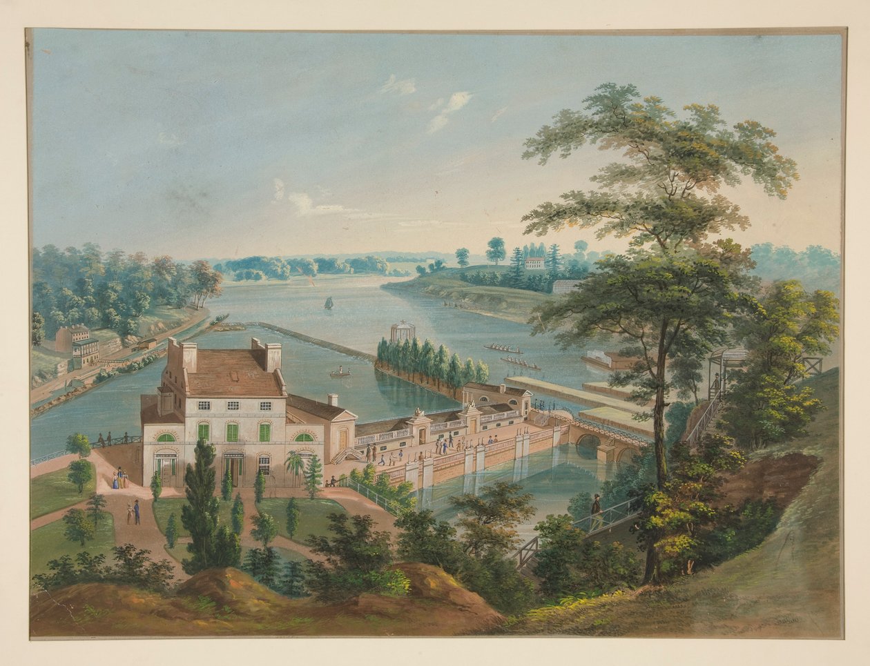 Water works in Fairmount Park, Philadelphia by John Caspar Wild