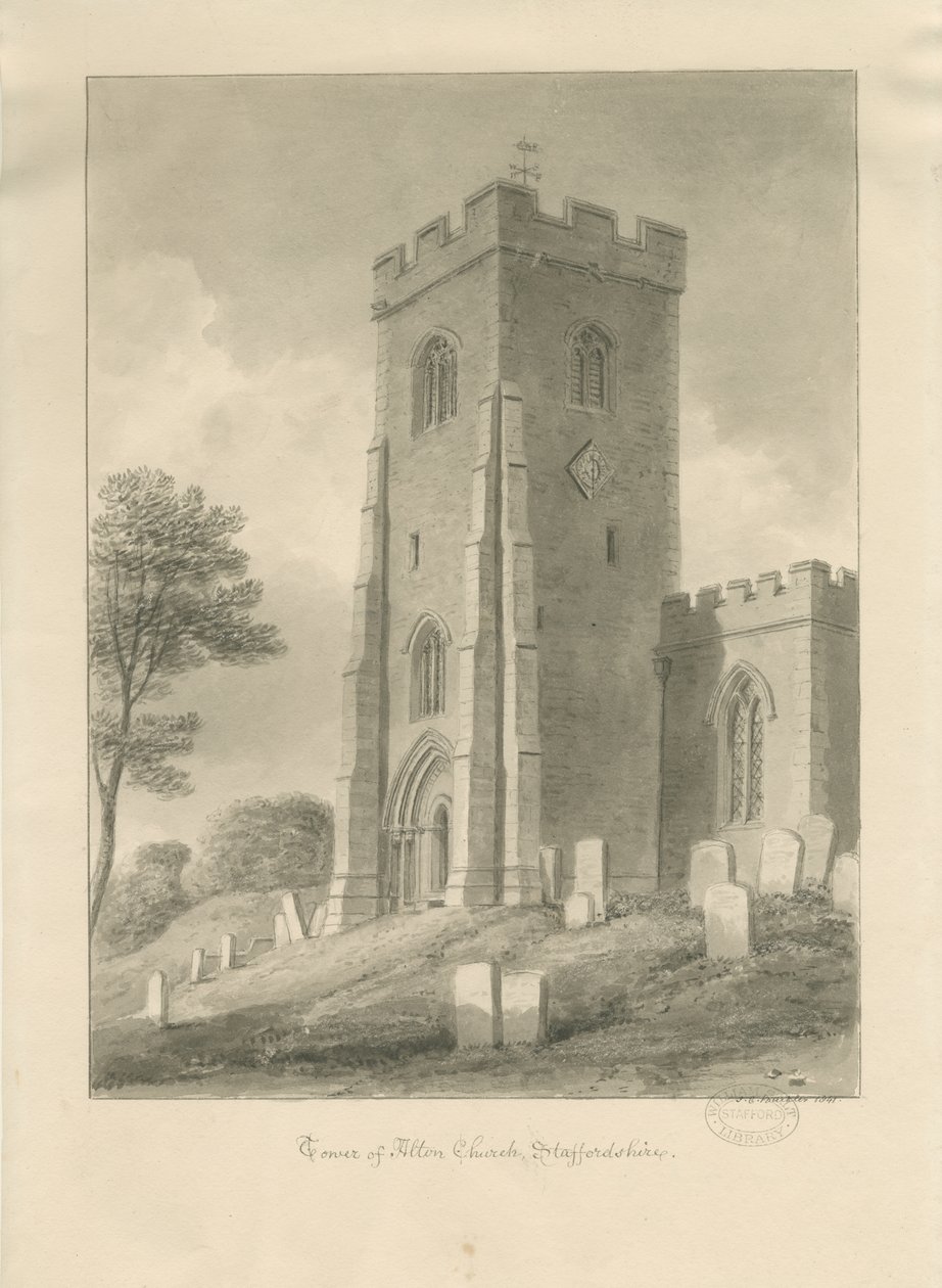 Alton Church - Tower by John Chessell Buckler