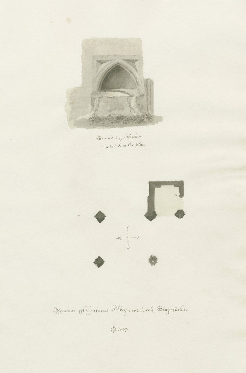 Dieulacres Abbey by John Chessell Buckler