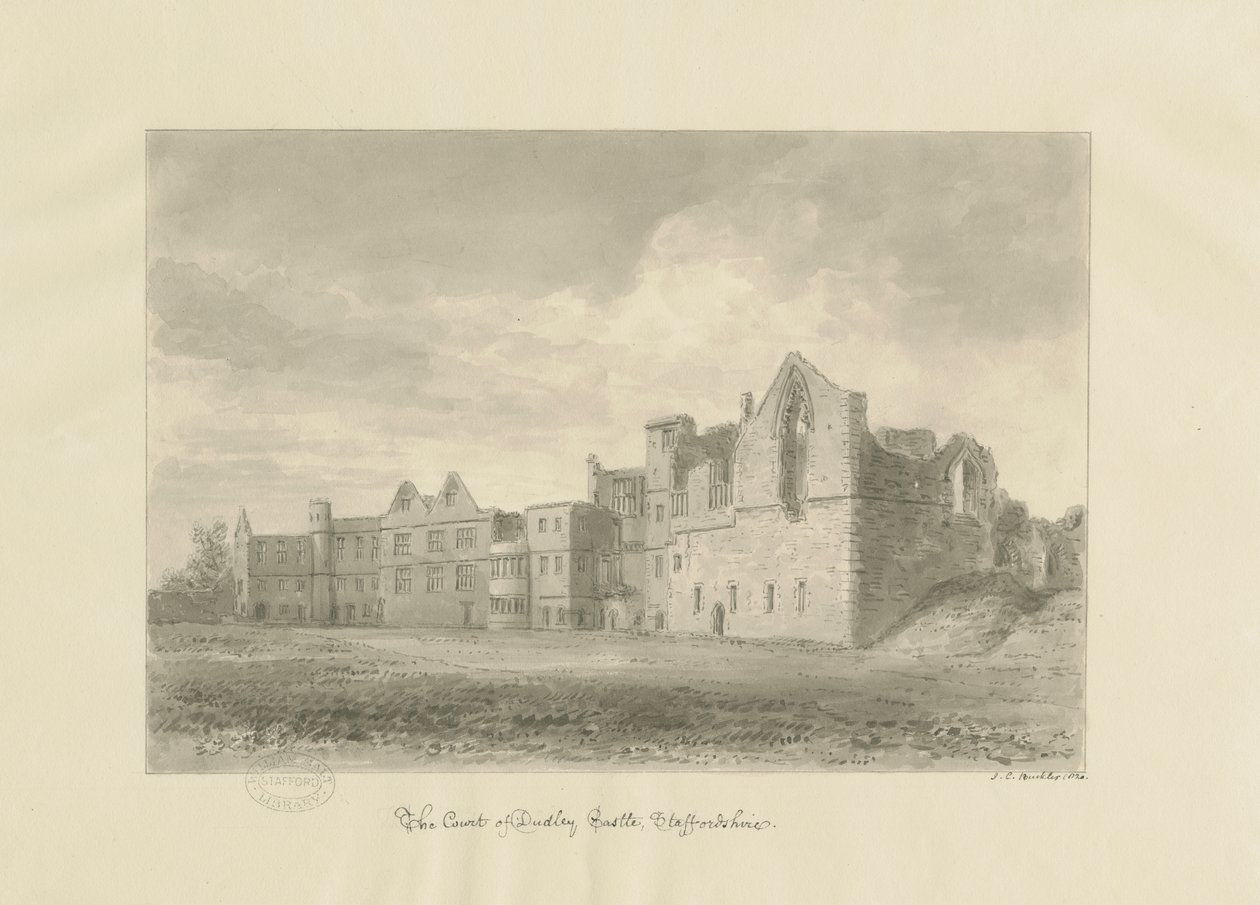 Dudley Castle - Court Yard by John Chessell Buckler
