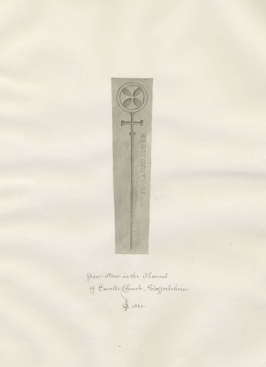Enville Church - Gravestone by John Chessell Buckler