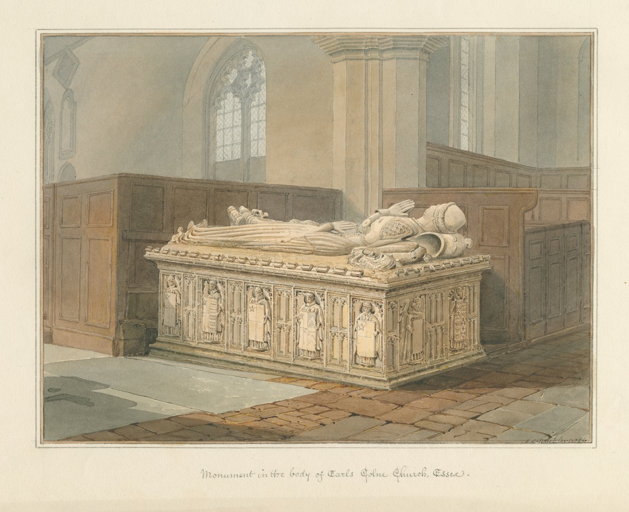 Earls Colne Church - Monument by John Chessell Buckler