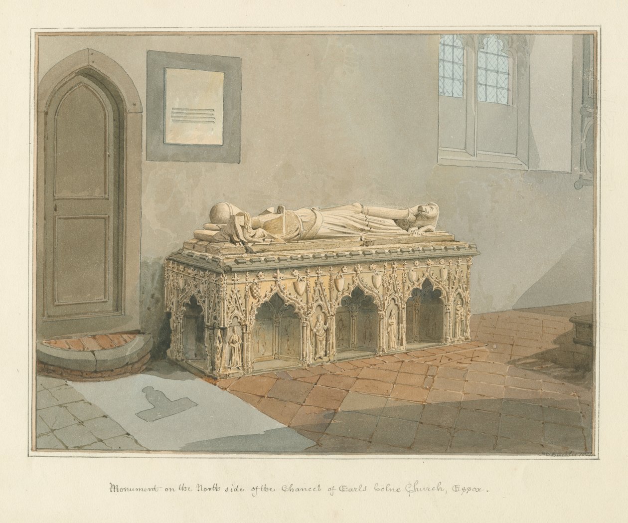 Essex - Earls Colne Church - Monument by John Chessell Buckler