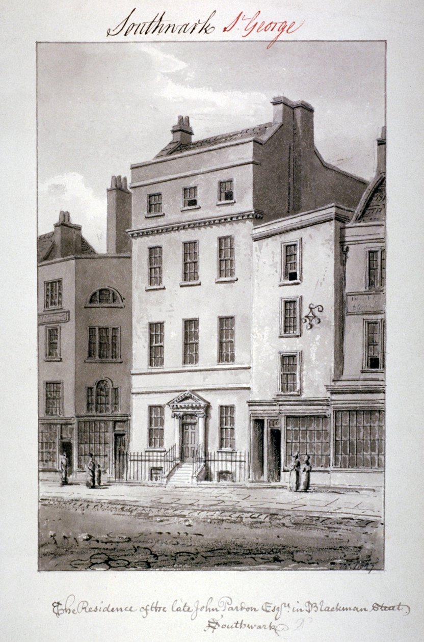 House in Blackman Street, Southwark, London, 1827 by John Chessell Buckler