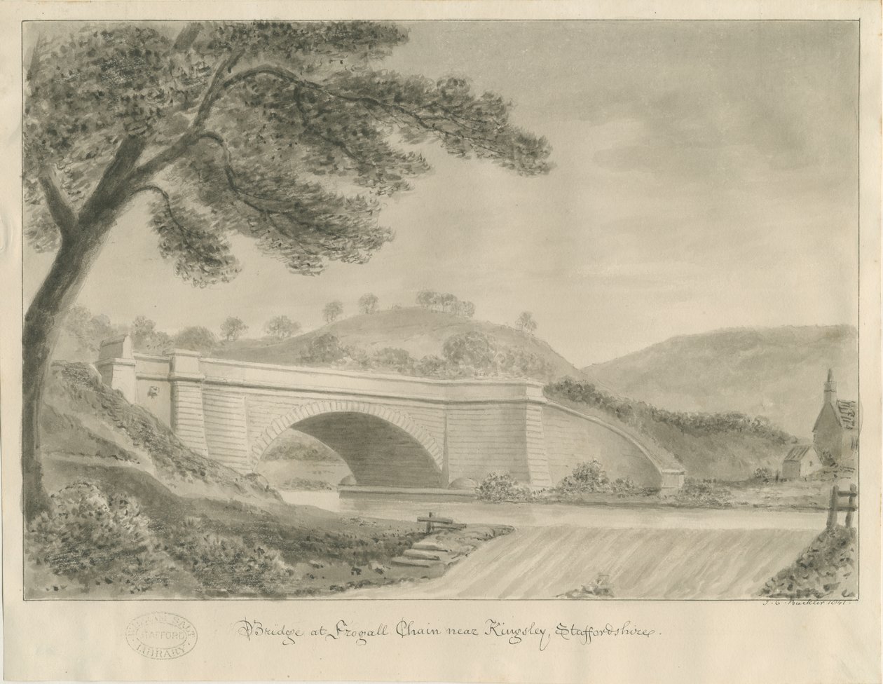 Kingsley - Bridge at Froghall by John Chessell Buckler