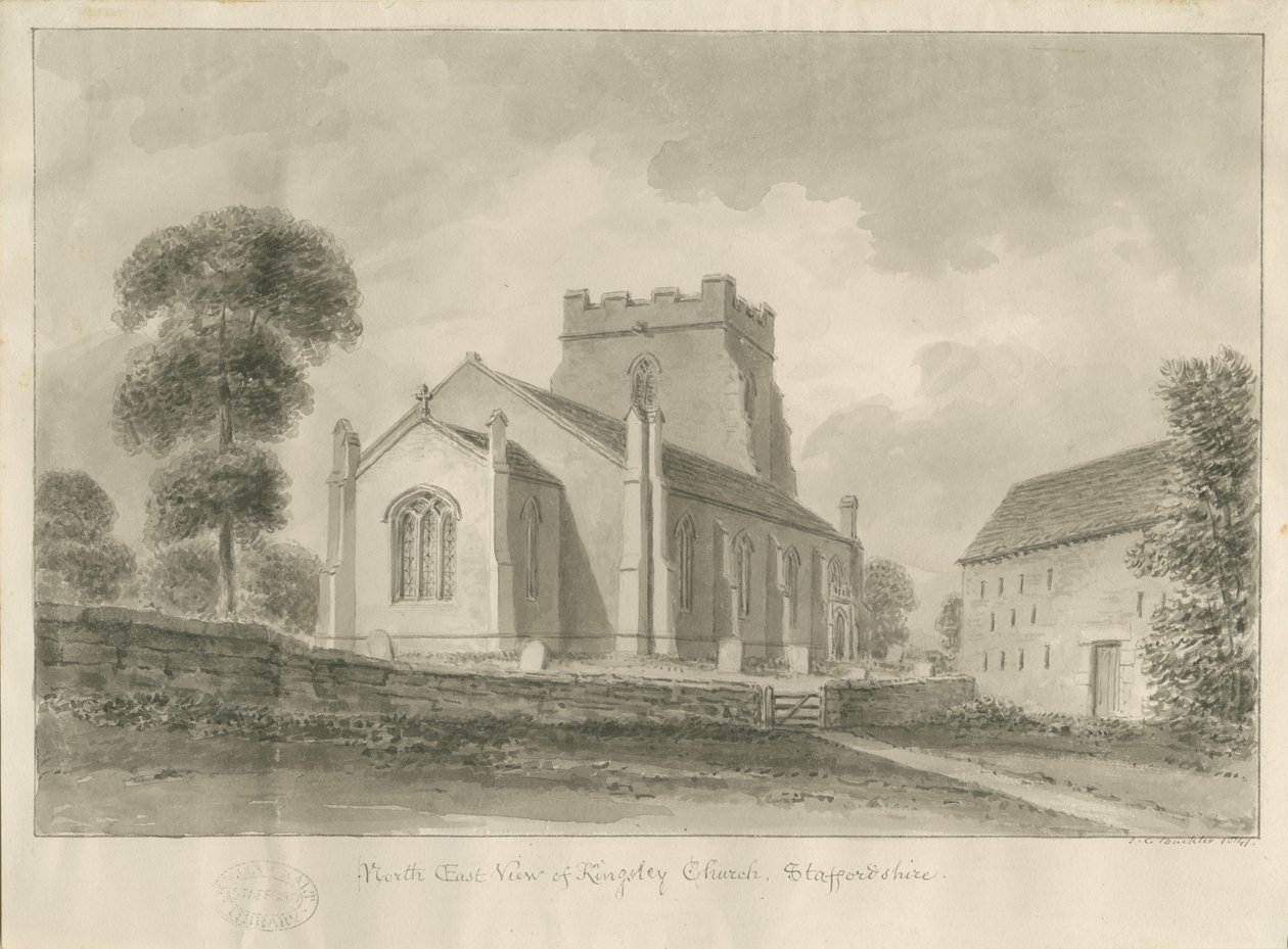 Kingsley Church, 1841 by John Chessell Buckler