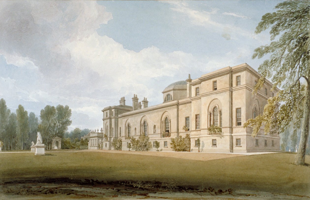 North-west view of Chiswick House, Chiswick, Hounslow, London by John Chessell Buckler