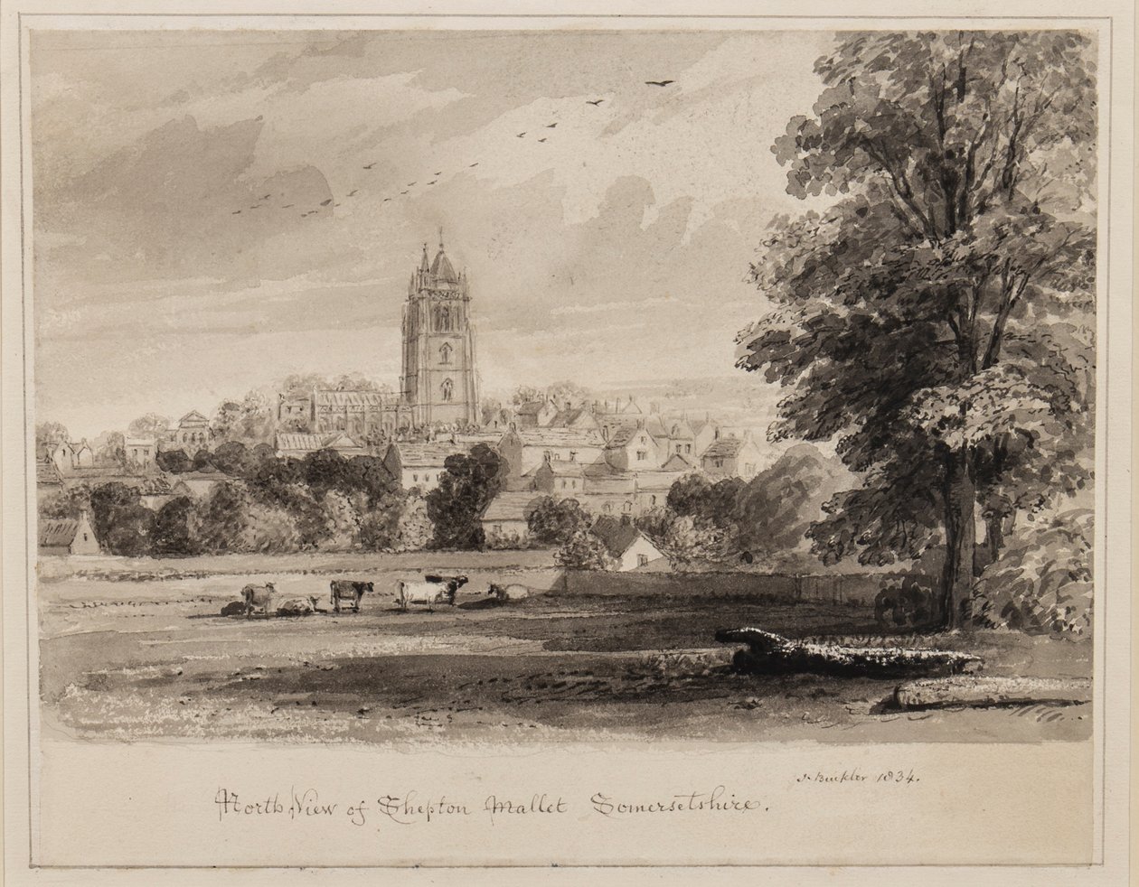 North West View of Shepton Mallet, Somersetshire, 1834 by John Chessell Buckler