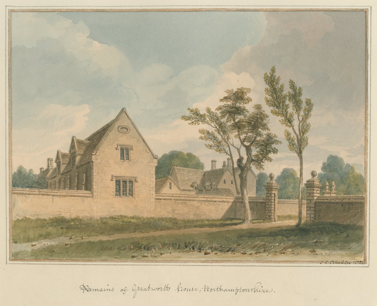 Northamptonshire - Greatworth House, 1826 by John Chessell Buckler