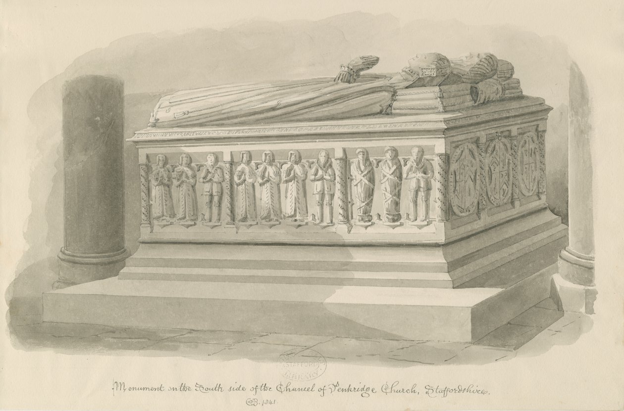 Penkridge Church - Tomb of Edward Littleton by John Chessell Buckler