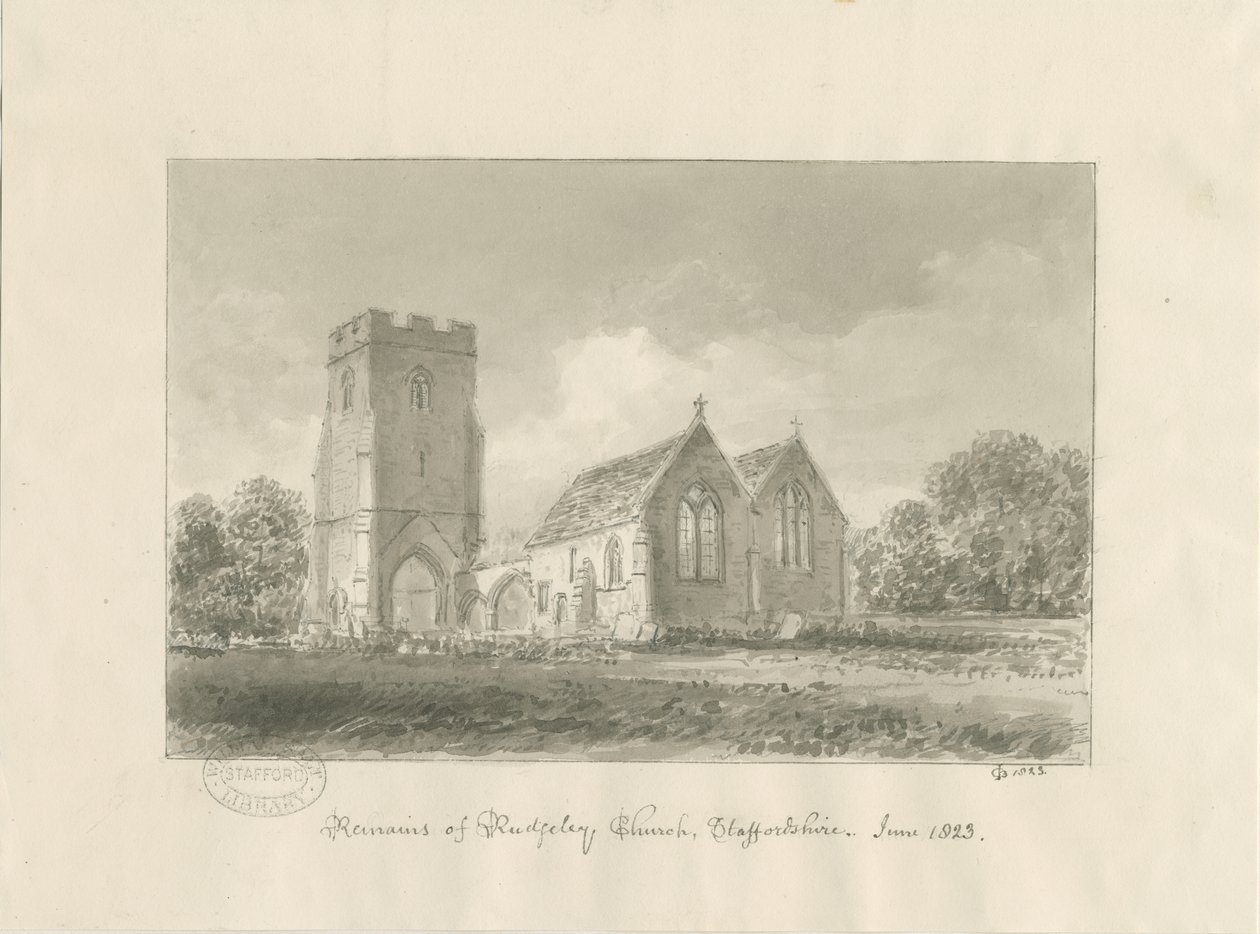 Rugeley Church by John Chessell Buckler