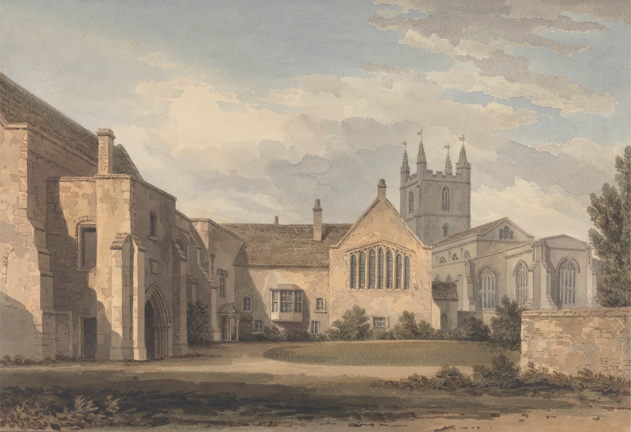 South East View of the Church and Palace at Croydon, Surrey by John Chessell Buckler