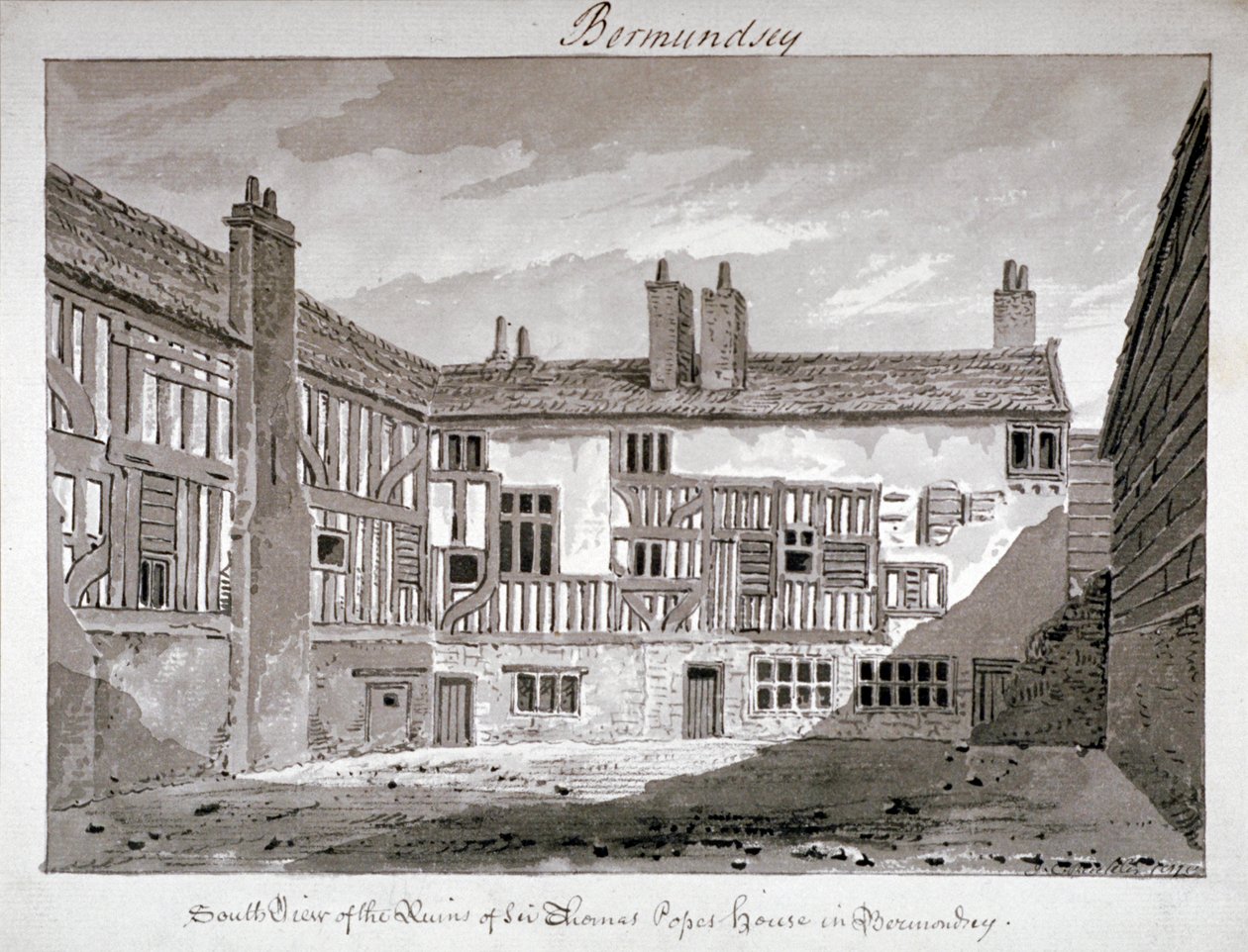 South view of the remains of Thomas Pope