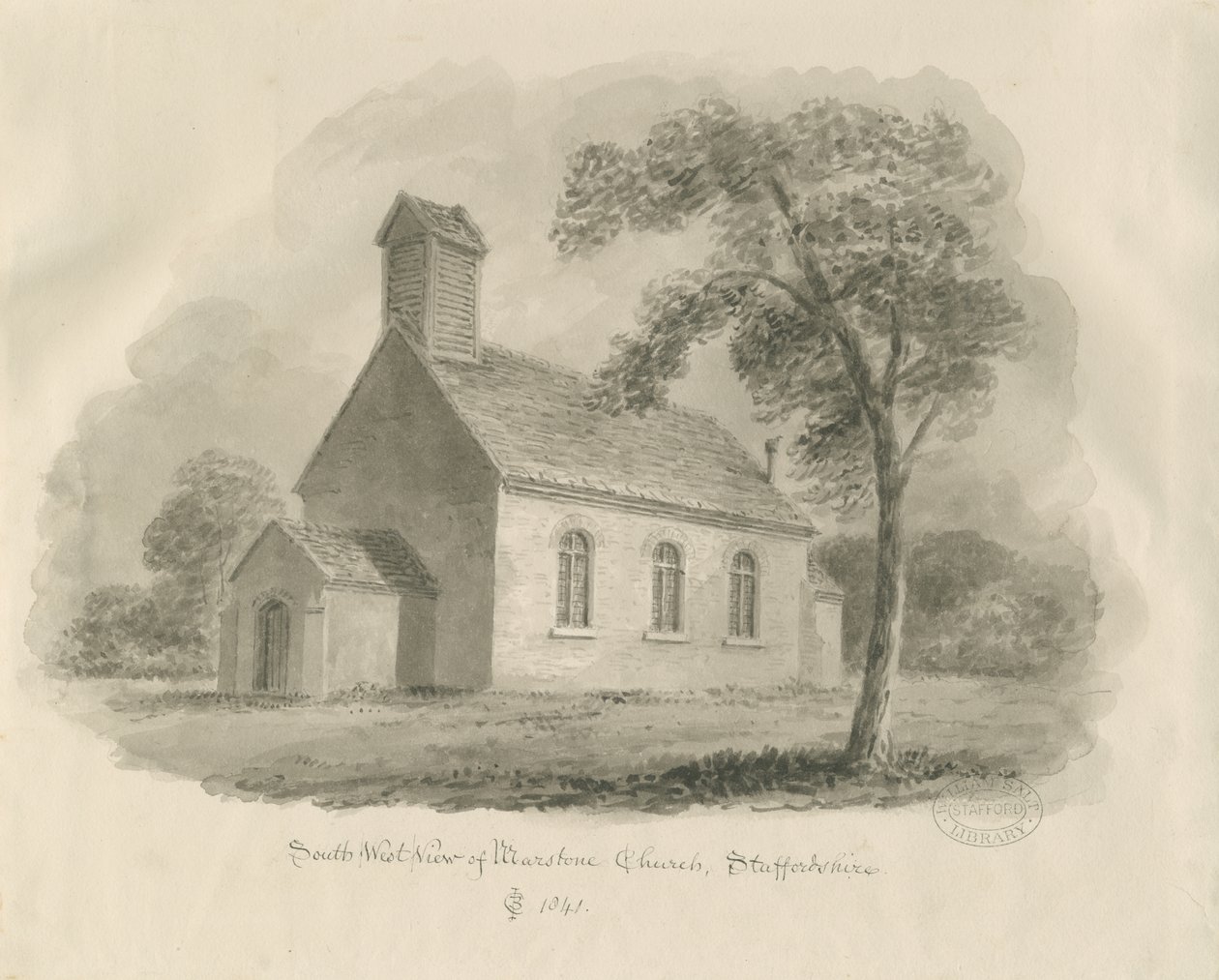 Stafford - Marston Chapel by John Chessell Buckler