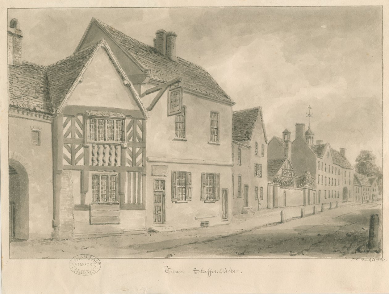 Tean - Village Street by John Chessell Buckler