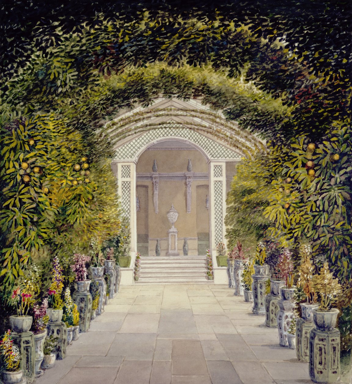The Conservatory at Bromley Hill, Kent by John Chessell Buckler