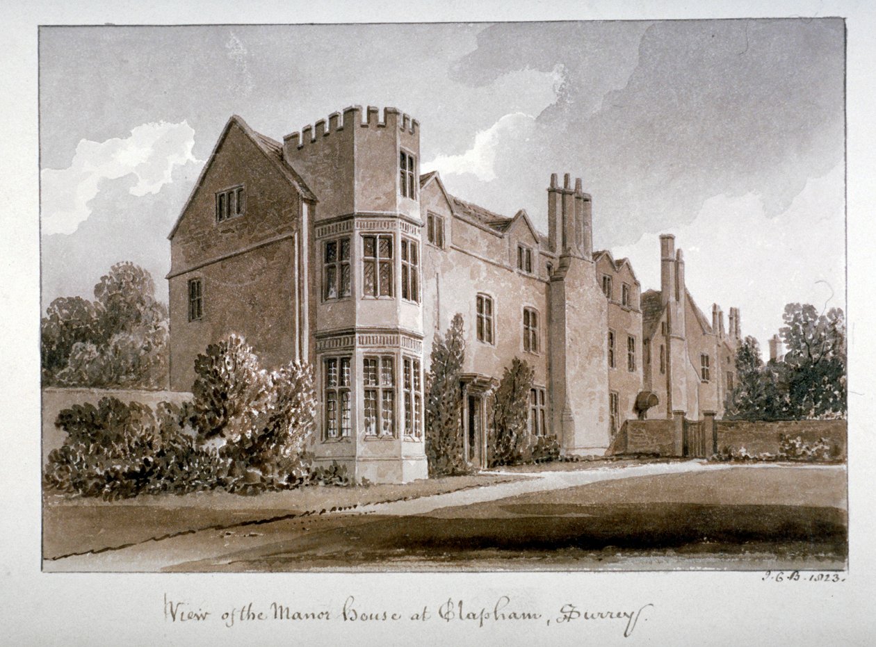 View of the Manor House at Clapham, Surrey by John Chessell Buckler
