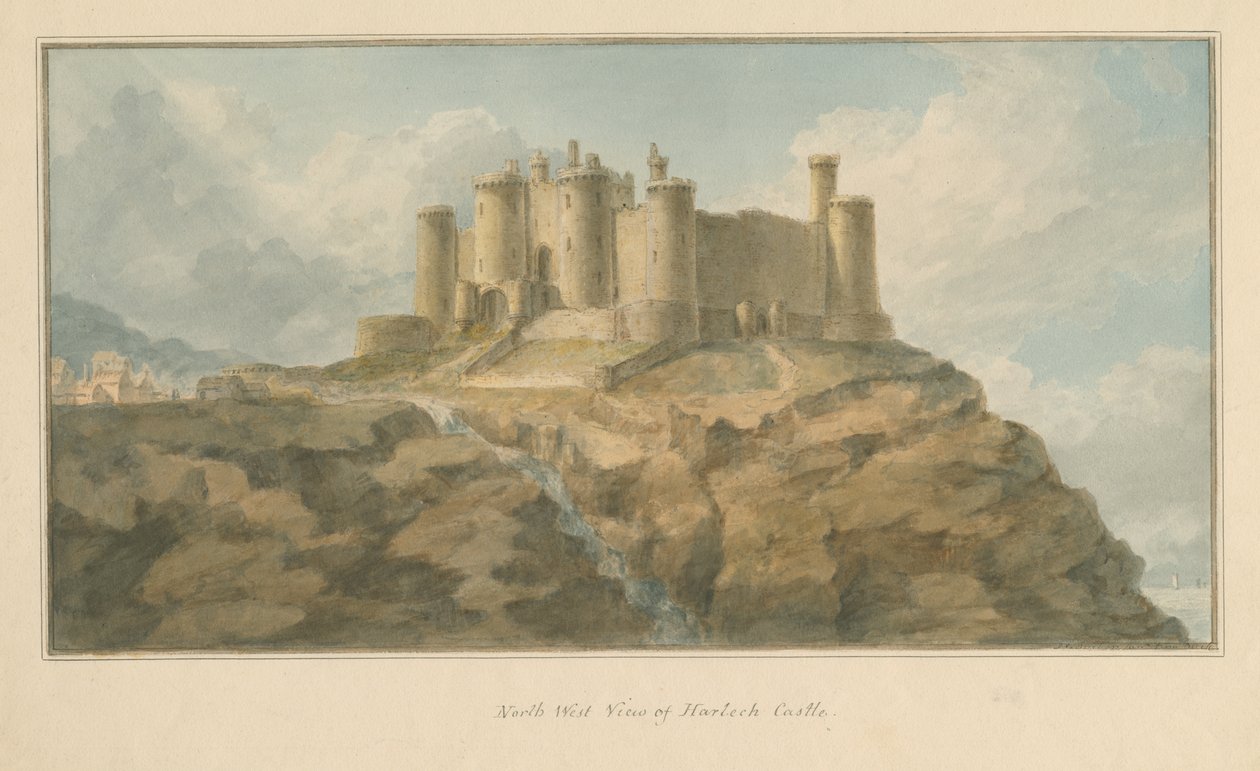 Wales - Mouthshire - Harlech Castle, 1800 by John Chessell Buckler