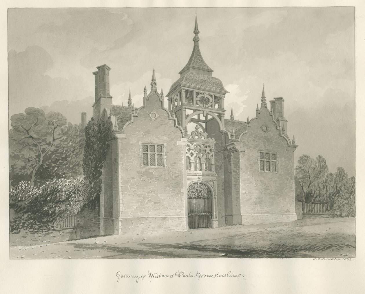 Westwood Park Entrance Gate, 1833 by John Chessell Buckler