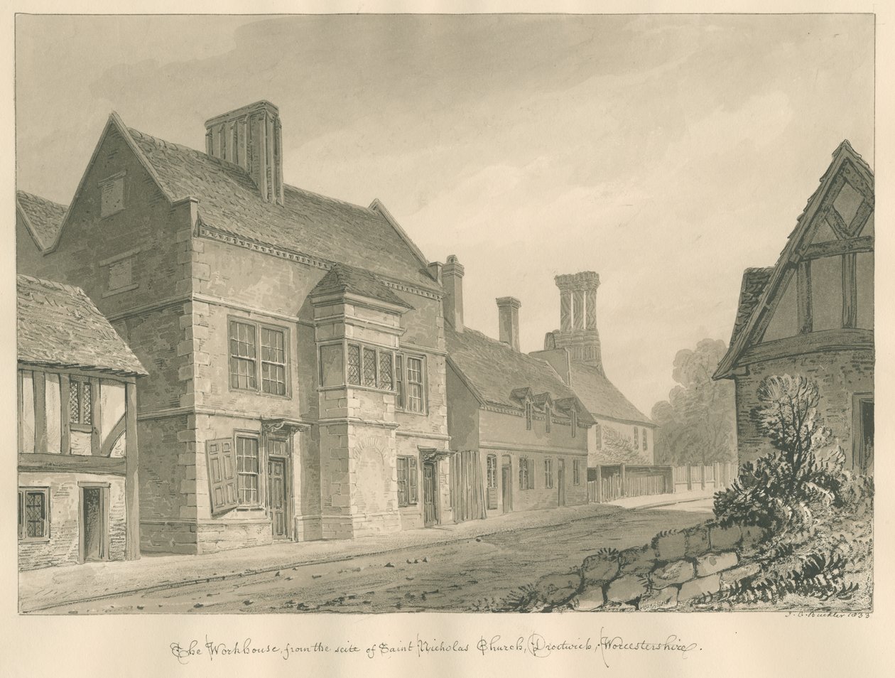 Droitwich Workhouse, Worcestershire by John Chessell Buckler