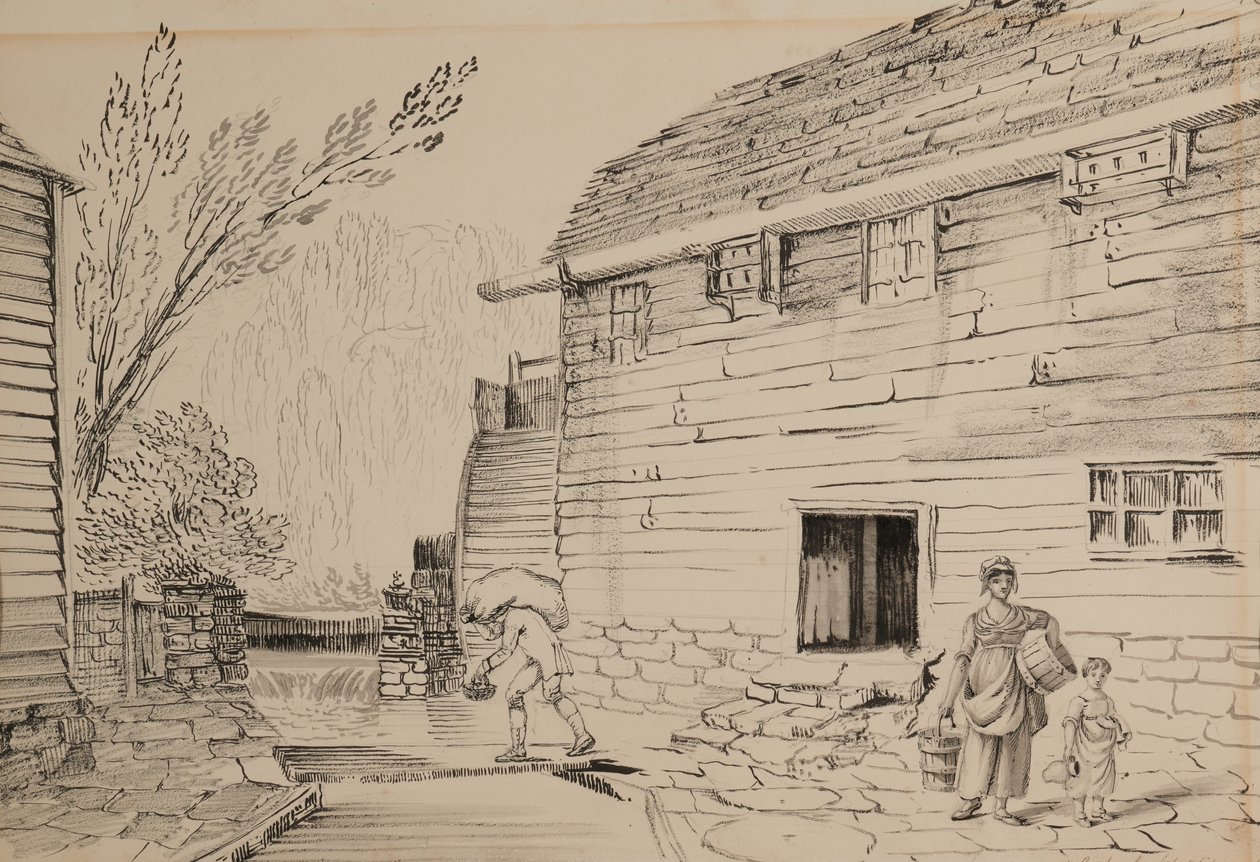 Mill Near Ditton by John Claude Nattes