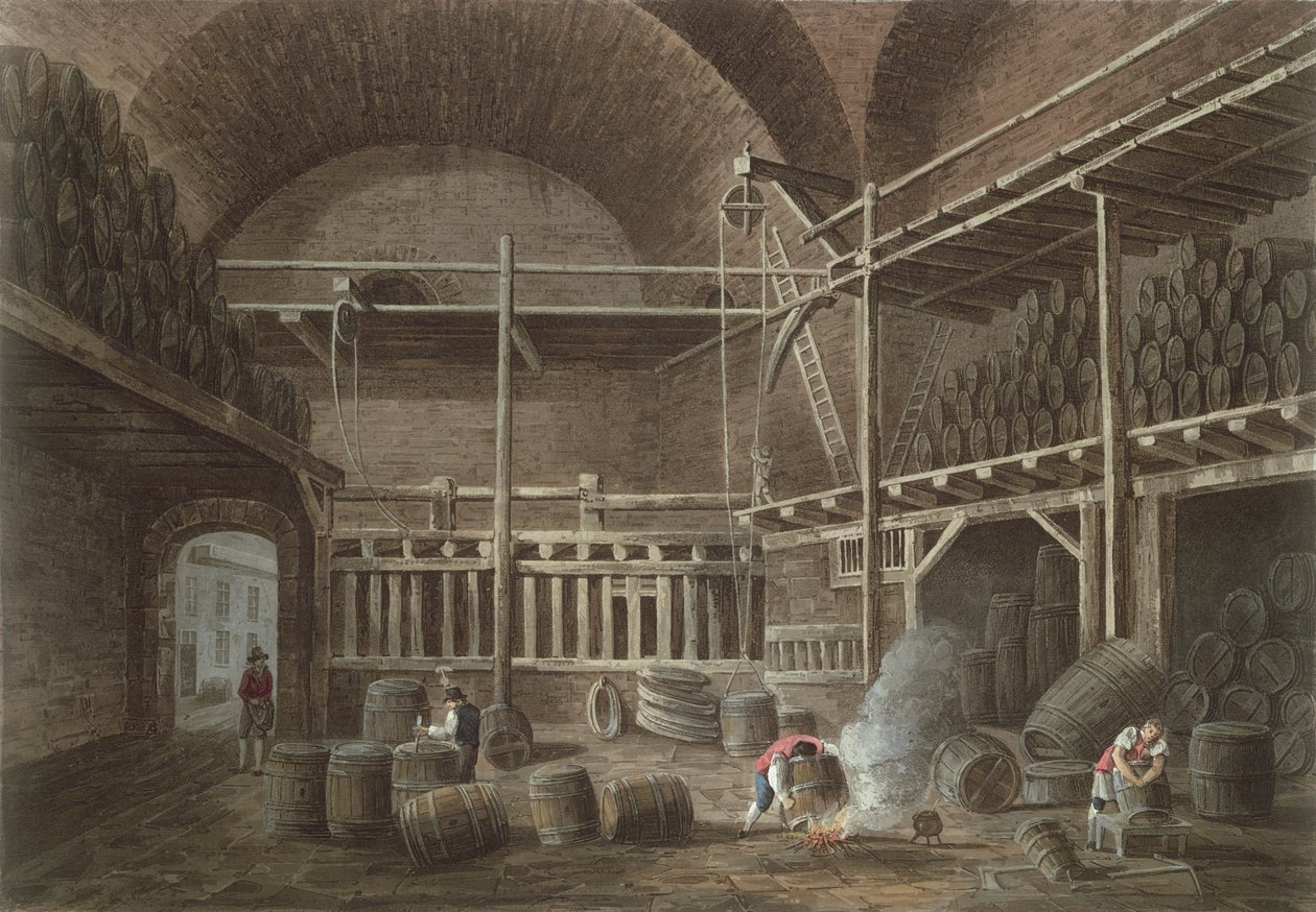 The Baths of Julian at the Hotel de Cluny, 1809 by John Claude Nattes