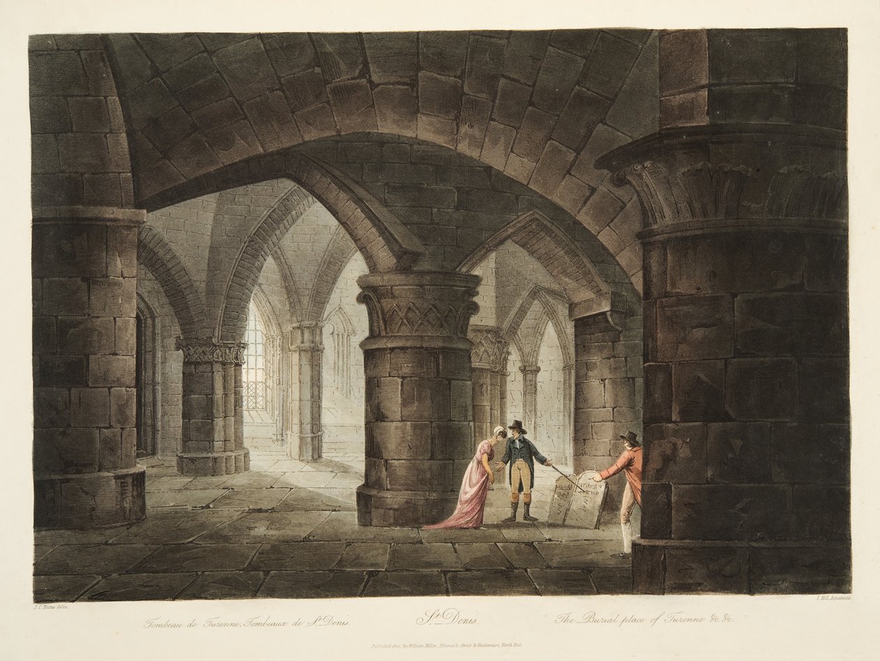 The Burial Place of Turenne, illustration from Versailles, Paris and Saint Denis, published 1809 by John Claude Nattes