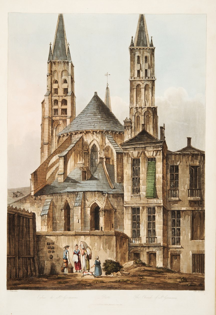 The Church of St Germains, illustration from Versailles, Paris and Saint Denis by John Claude Nattes
