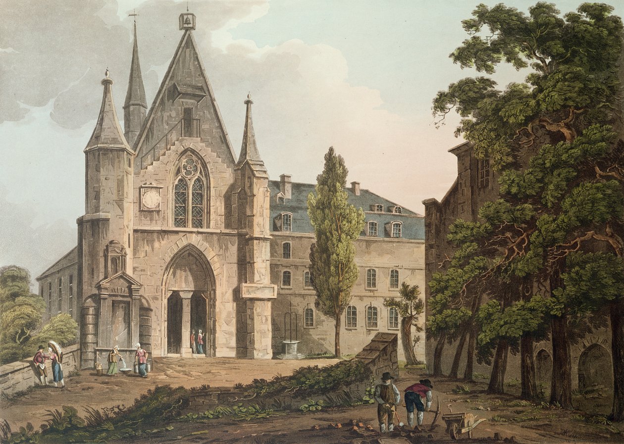 The College de Navarre in Paris, engraved by I. Hill by John Claude Nattes