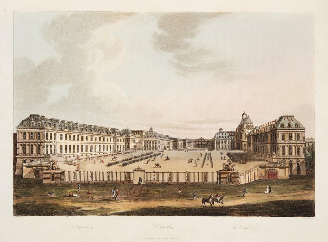 The Entrance, illustration from Versailles, Paris and Saint Denis by John Claude Nattes