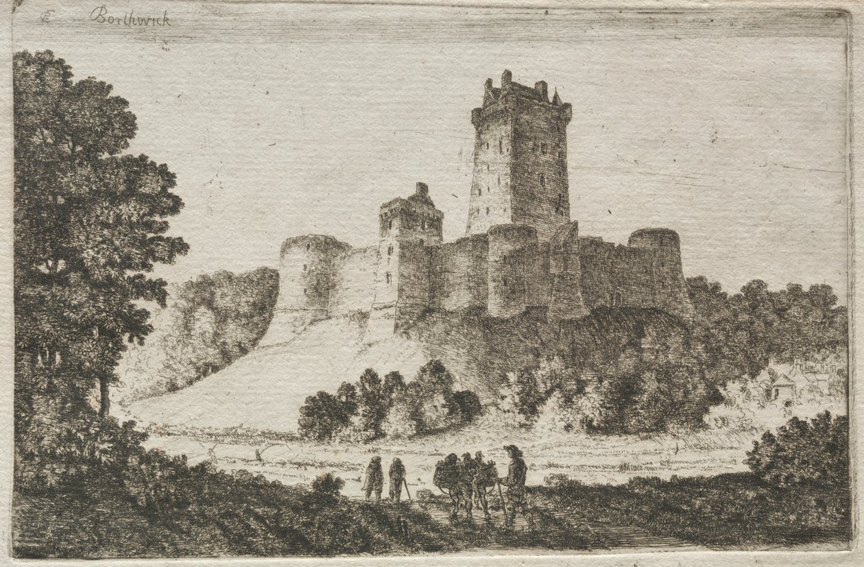 Borthwick Castle from the East by John Clerk of Eldin