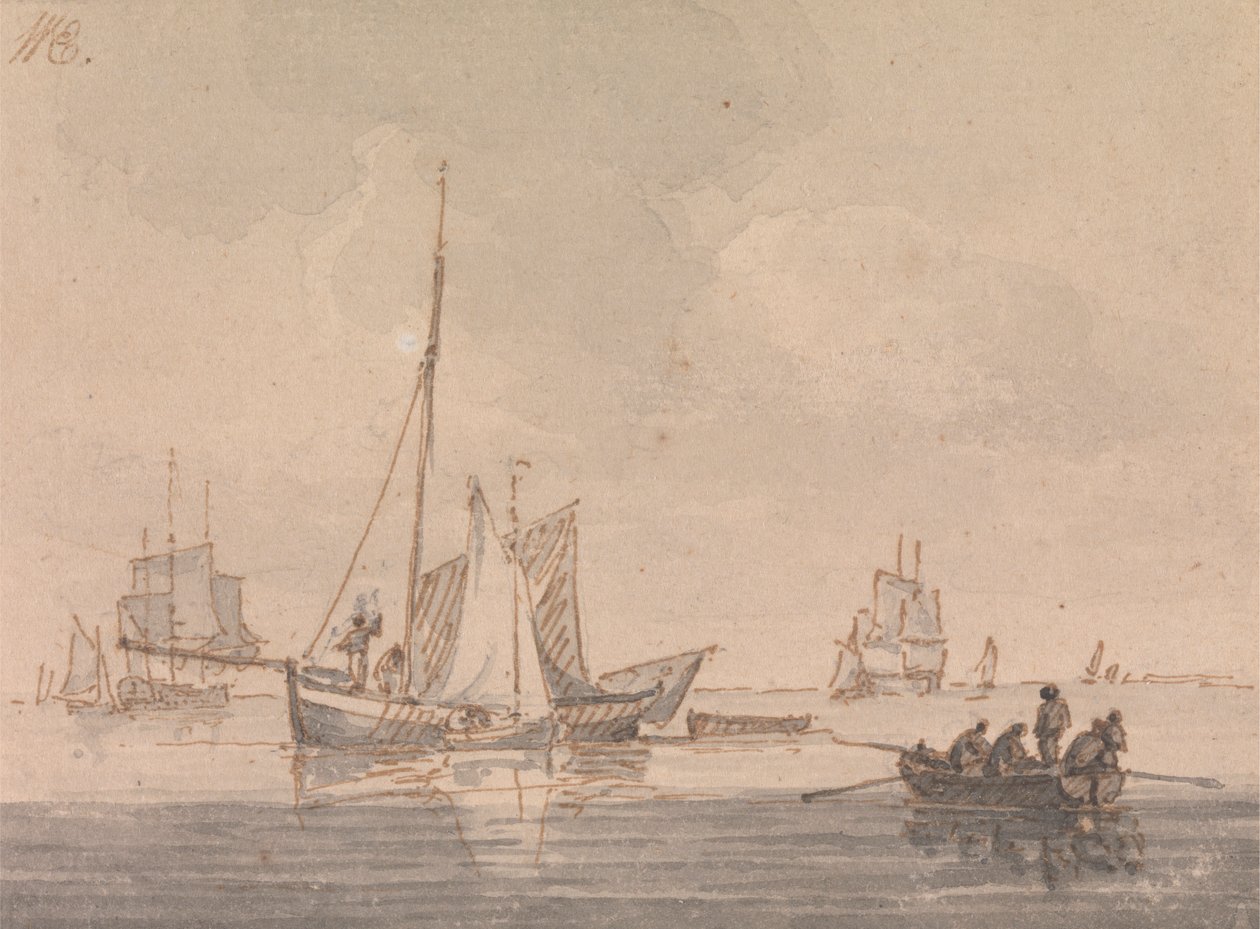 Shipping in a Calm by John Cleveley the Younger