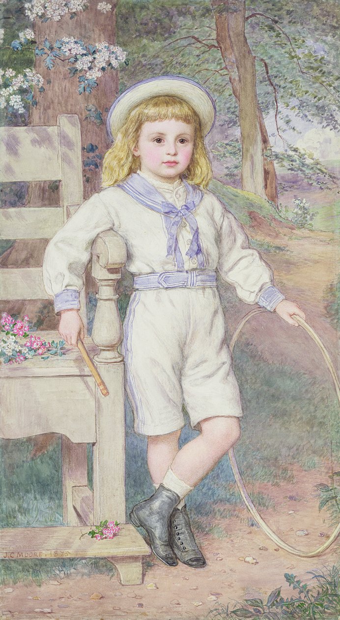 Boy with a Hoop by John Collingham Moore