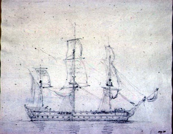 A Man-o-war by John Constable